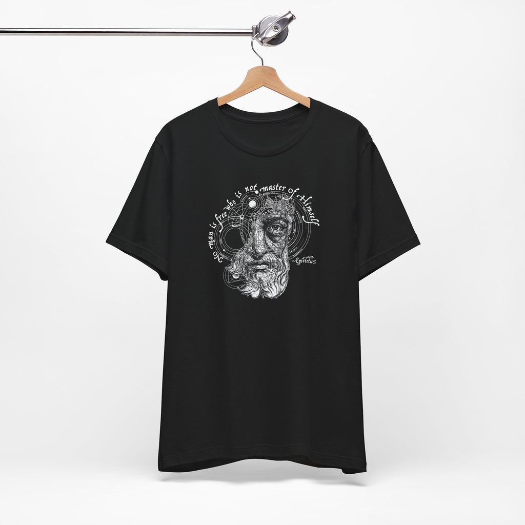 Epictetus T-Shirt | "No Man is Free Who is Not Master of Himself" | Hand-Drawn Stoic Philosophy Art