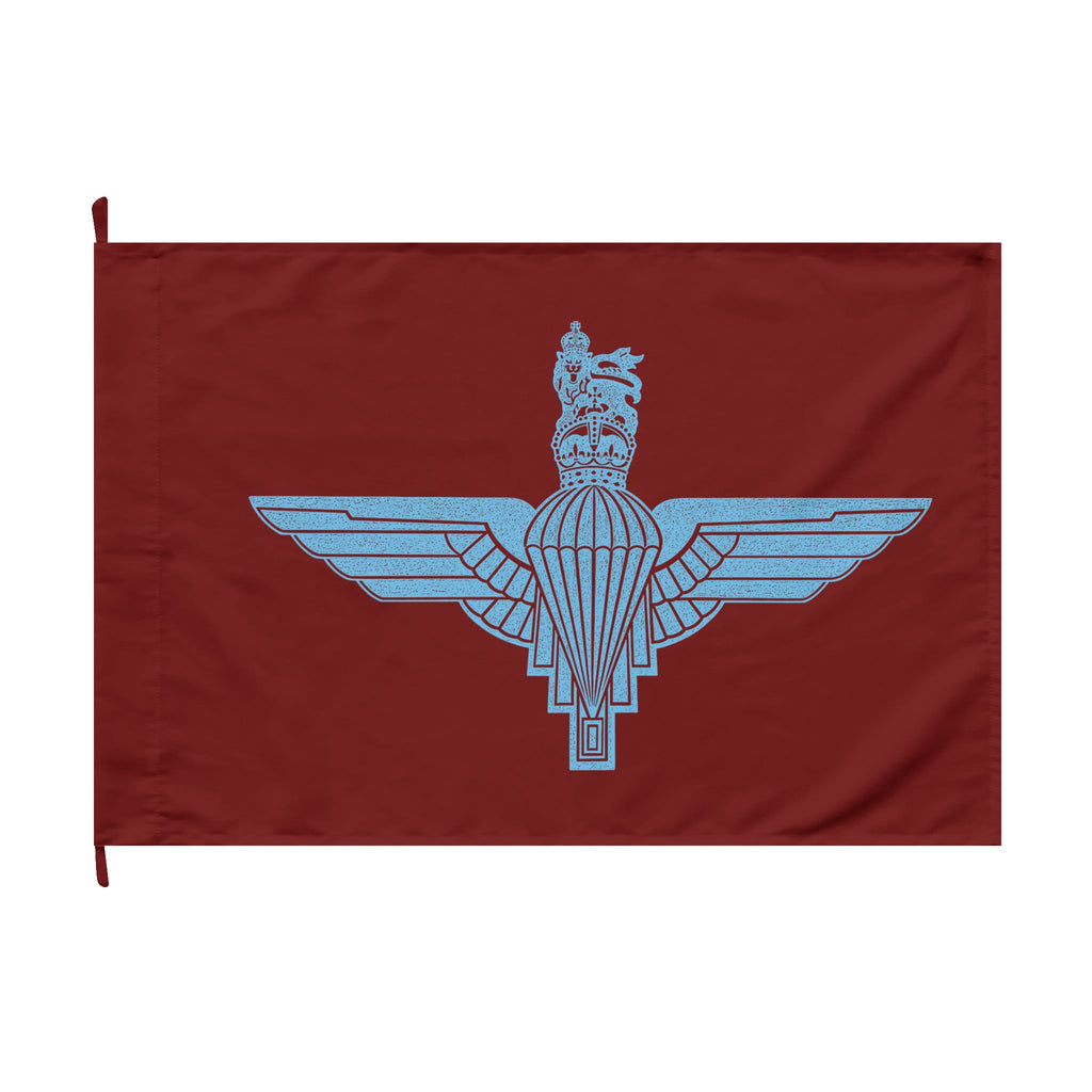 Parachute Regiment Flag | Cap Badge Hand-Drawn Art | Maroon & Cambridge Blue | 1 Para Heritage Flag