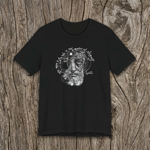 Epictetus T-Shirt | "No Man is Free Who is Not Master of Himself" | Hand-Drawn Stoic Philosophy Art