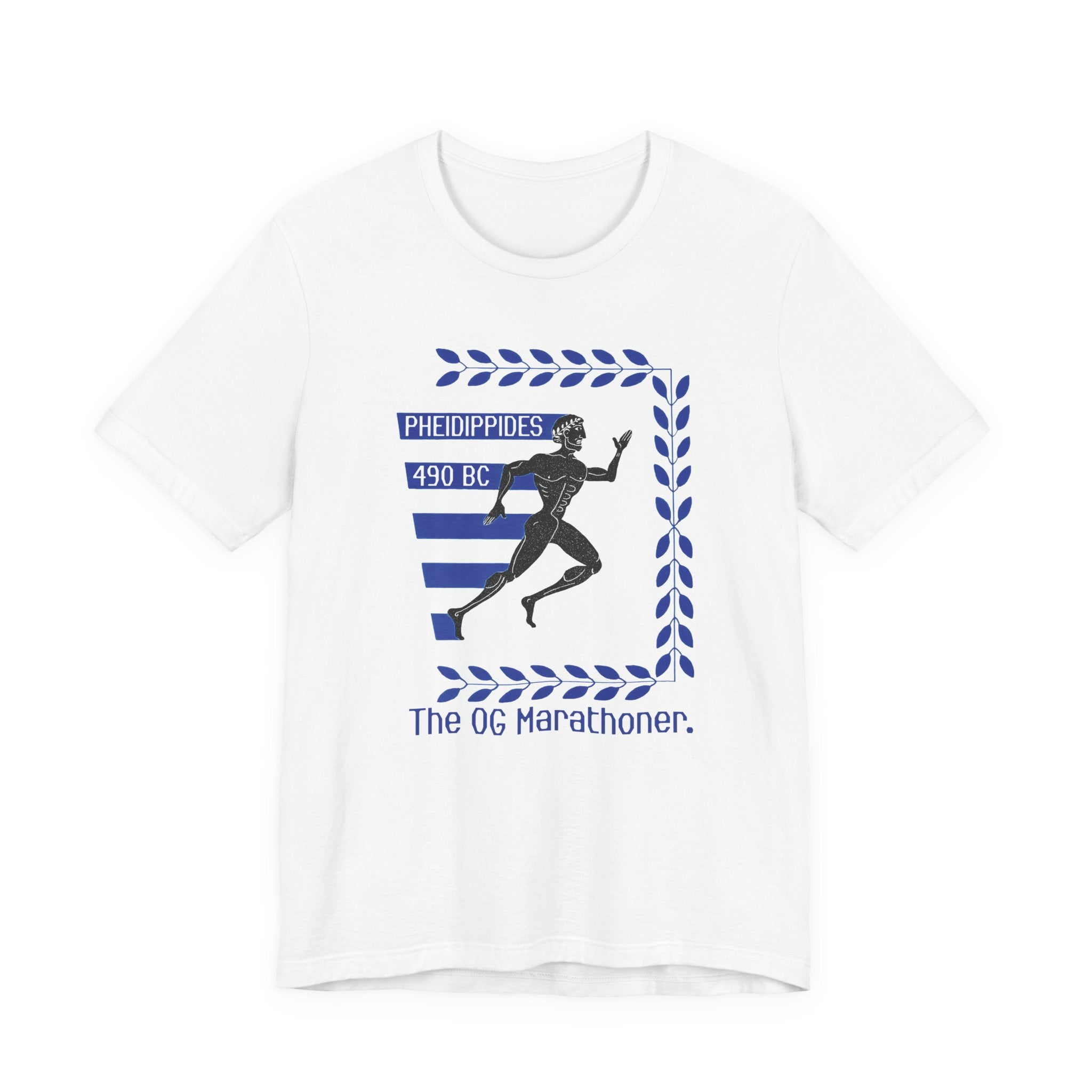 Pheidippides Marathoner Tee — "The OG Marathoner. Est. 490 BC."