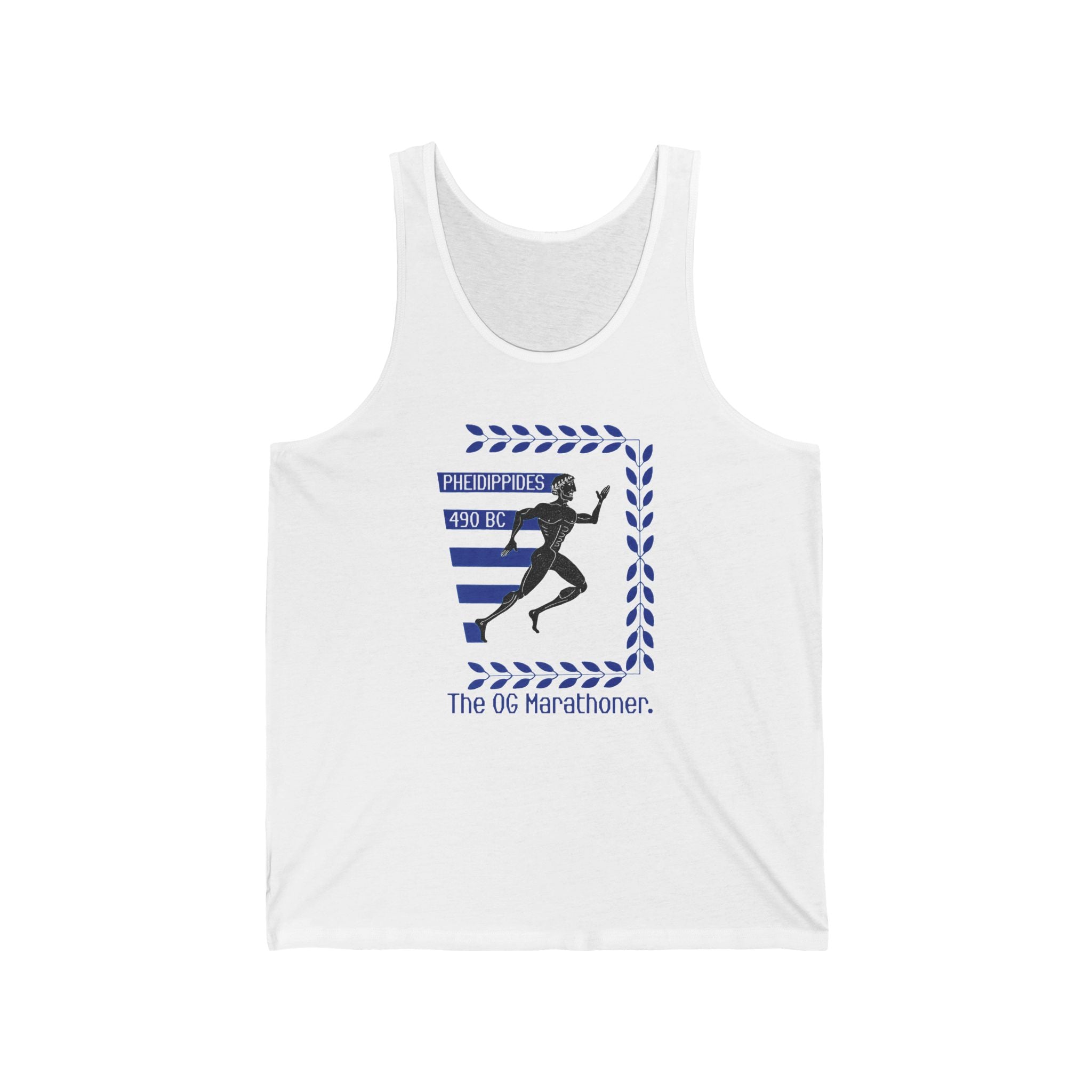 Pheidippides Marathon Tank — Hand-Drawn Running Legend Jersey Tank