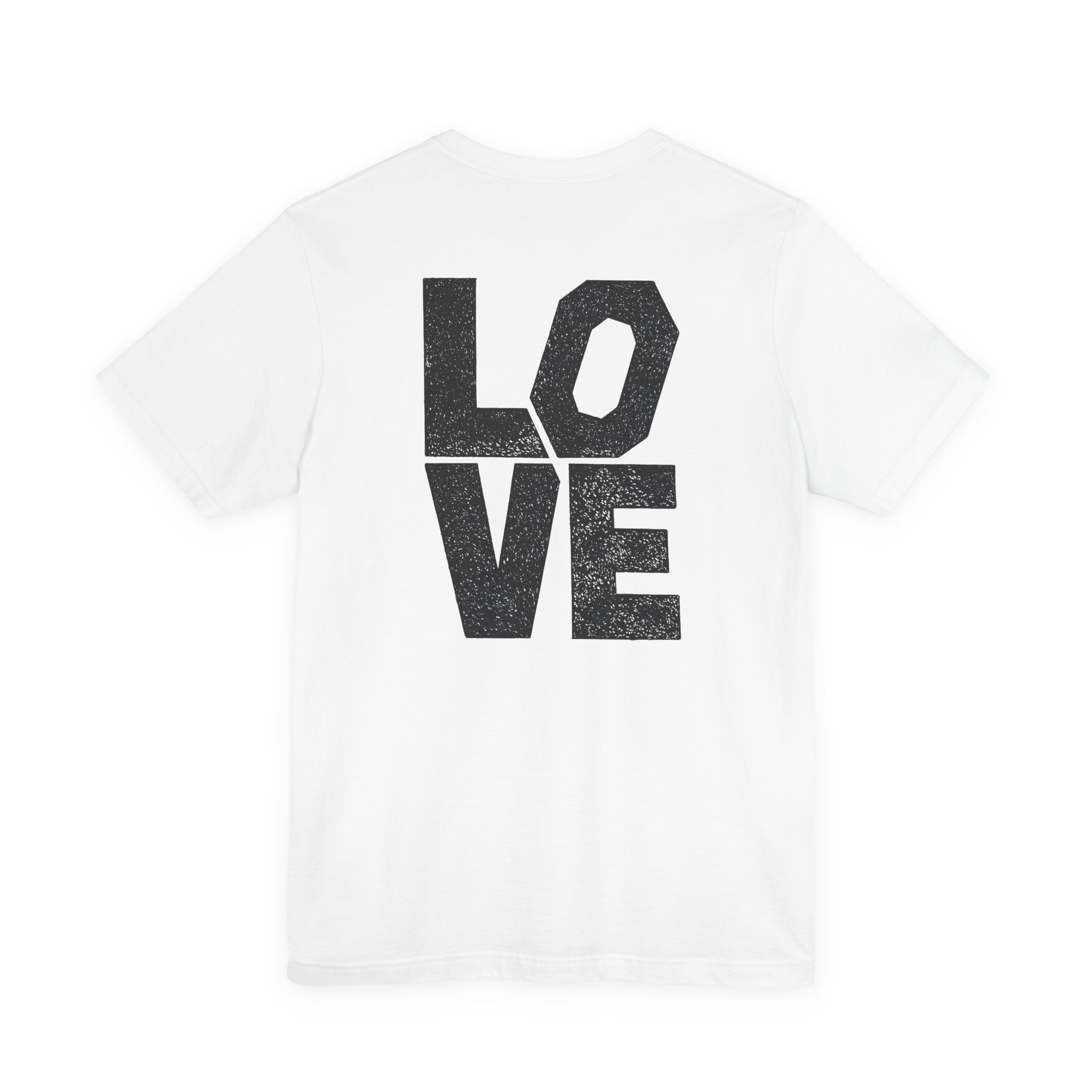 Love Graphic T-Shirt — Winged Heart Pocket + Distressed BACK LOVE Tee