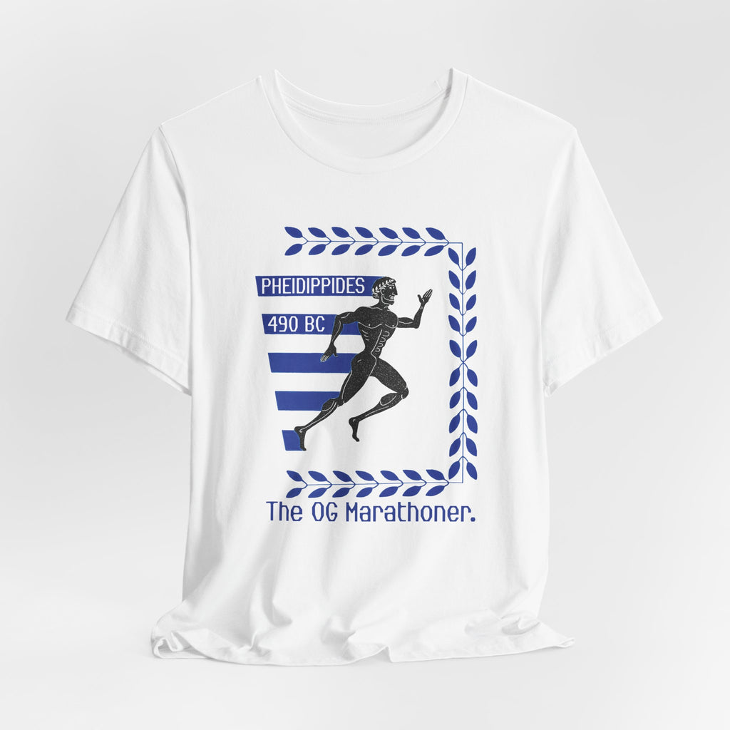 Pheidippides Marathoner Tee — "The OG Marathoner. Est. 490 BC."