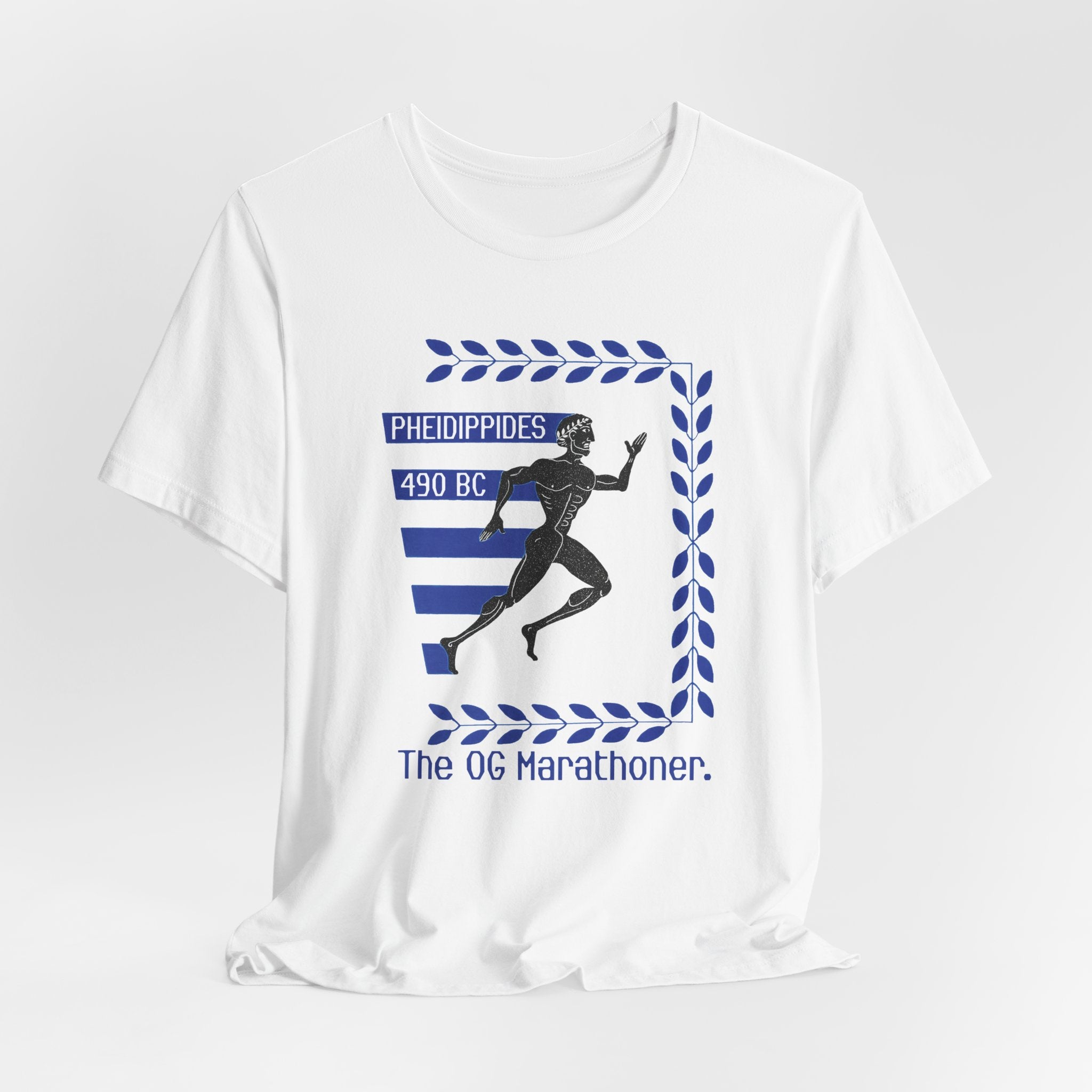 Pheidippides Marathoner Tee — "The OG Marathoner. Est. 490 BC."