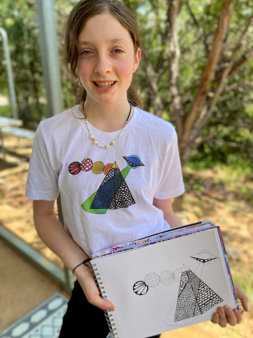 'The Architects' Hand-Drawn Egypt Tee — Support Gracie’s 2026 School Trip