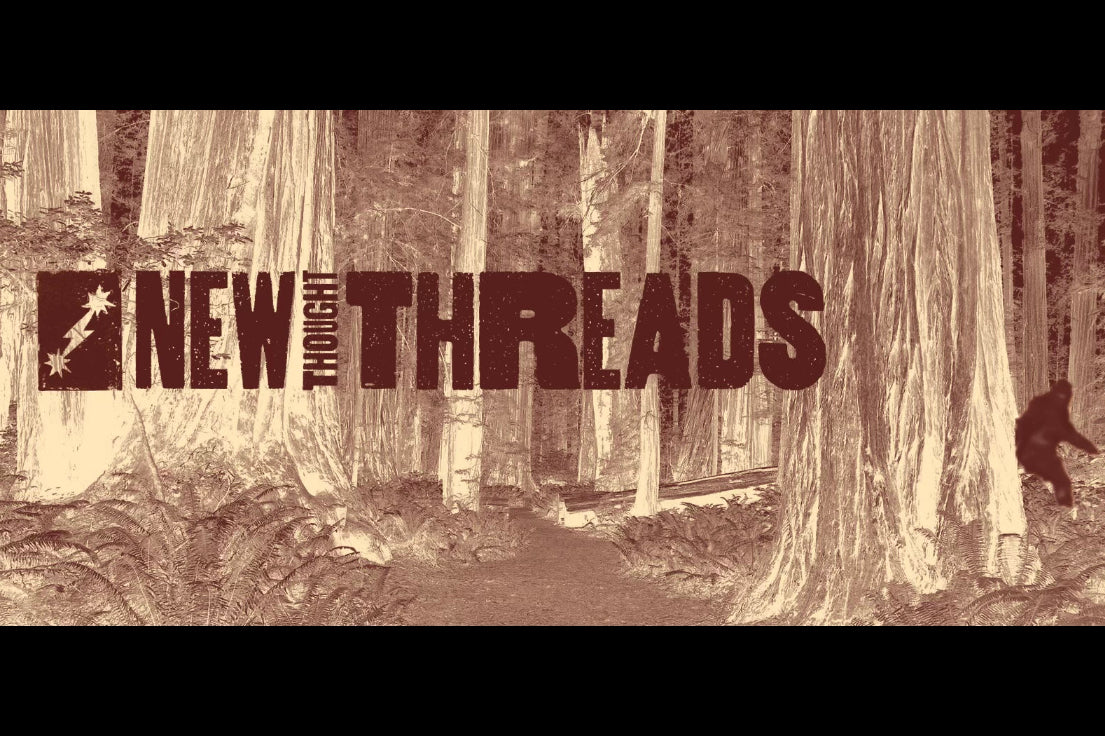 Wooden background with 'New Thought Threads' logo